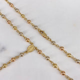Rosario Virgen Milagrosa 14.8gr / 60cm / 4mm-5mm Bola Lisa Atornillado Tres Oros