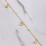 Pulso Espiga Gotas Manzana 1.9gr / 18.5cm / 3mm Bola Diamantada Oro Amarillo $