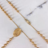 Rosario Virgen Milagrosa 15.15gr / 60cm / 5mm Bola Diamantada Oro Amarillo $