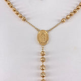 Rosario Virgen Milagrosa 15.15gr / 60cm / 5mm Bola Diamantada Oro Amarillo $