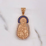 Dije Virgen del Carmen 12.05gr / 4.8cm / Circones Blancos Azules Oro Rosa $