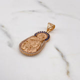 Dije Virgen del Carmen 12.05gr / 4.8cm / Circones Blancos Azules Oro Rosa $
