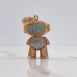 Dije Astronauta 10.4gr / 4cm / Circones Blancos Azules Tres Oros $