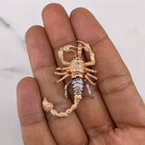 Dije Escorpion 7.3gr / 4.3cm / Circones Blancos Fucsias Dos Oros Blanco Rosa $