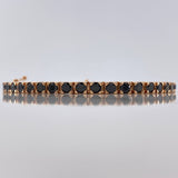 Pulso Tennis 33.35gr / 19cm / 5mm Circones Negros Oro Rosa $