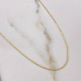 Cadena Escalera 0.85gr / 40cm / 1mm Diamantado  Oro Amarillo +3 $