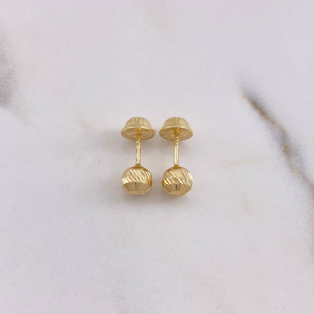 Topos Bola 0.7gr / 5mm Diamantadas Oro Amarillo 18K #