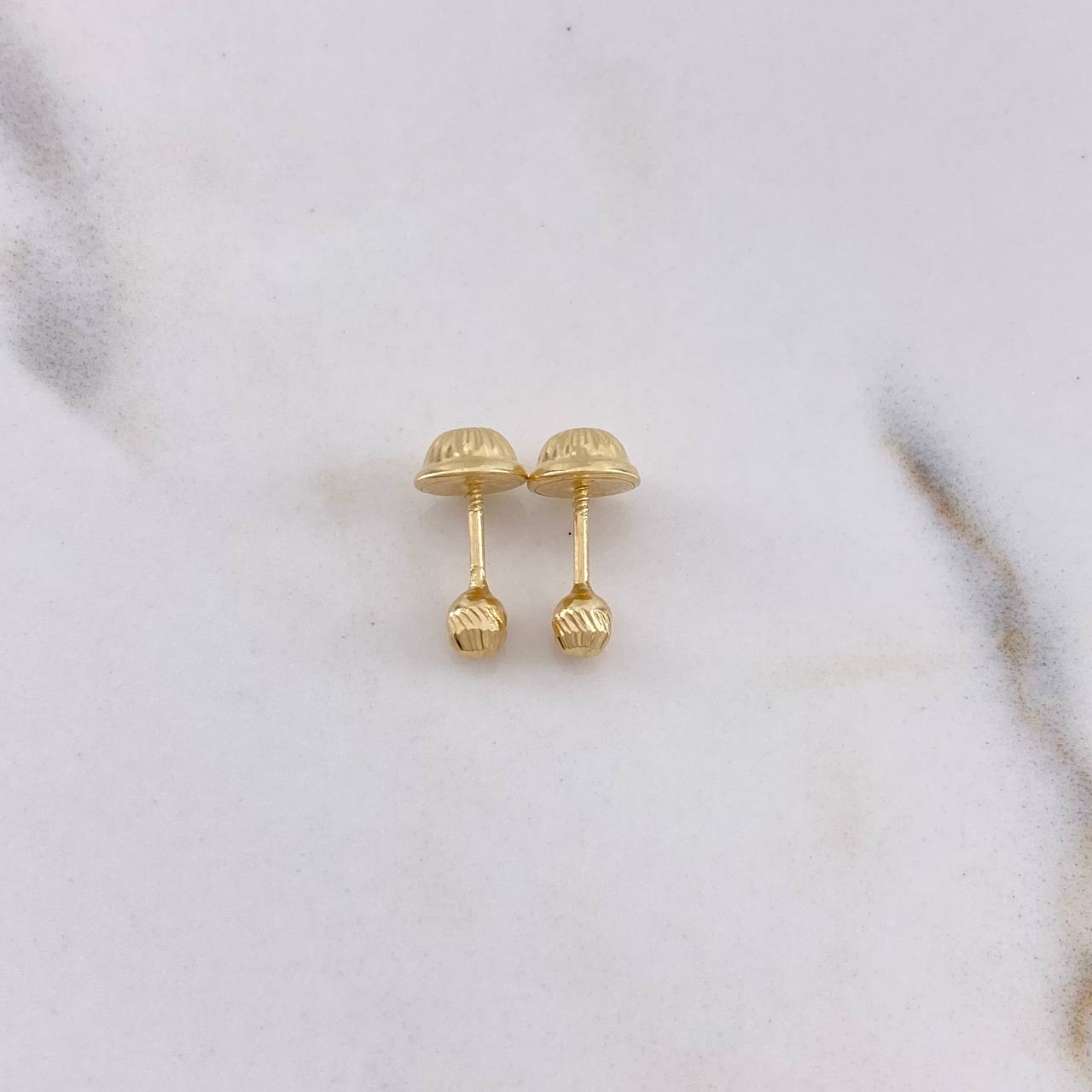 Topos Bola 0.5gr / 3mm Diamantadas Oro Amarillo 18K #