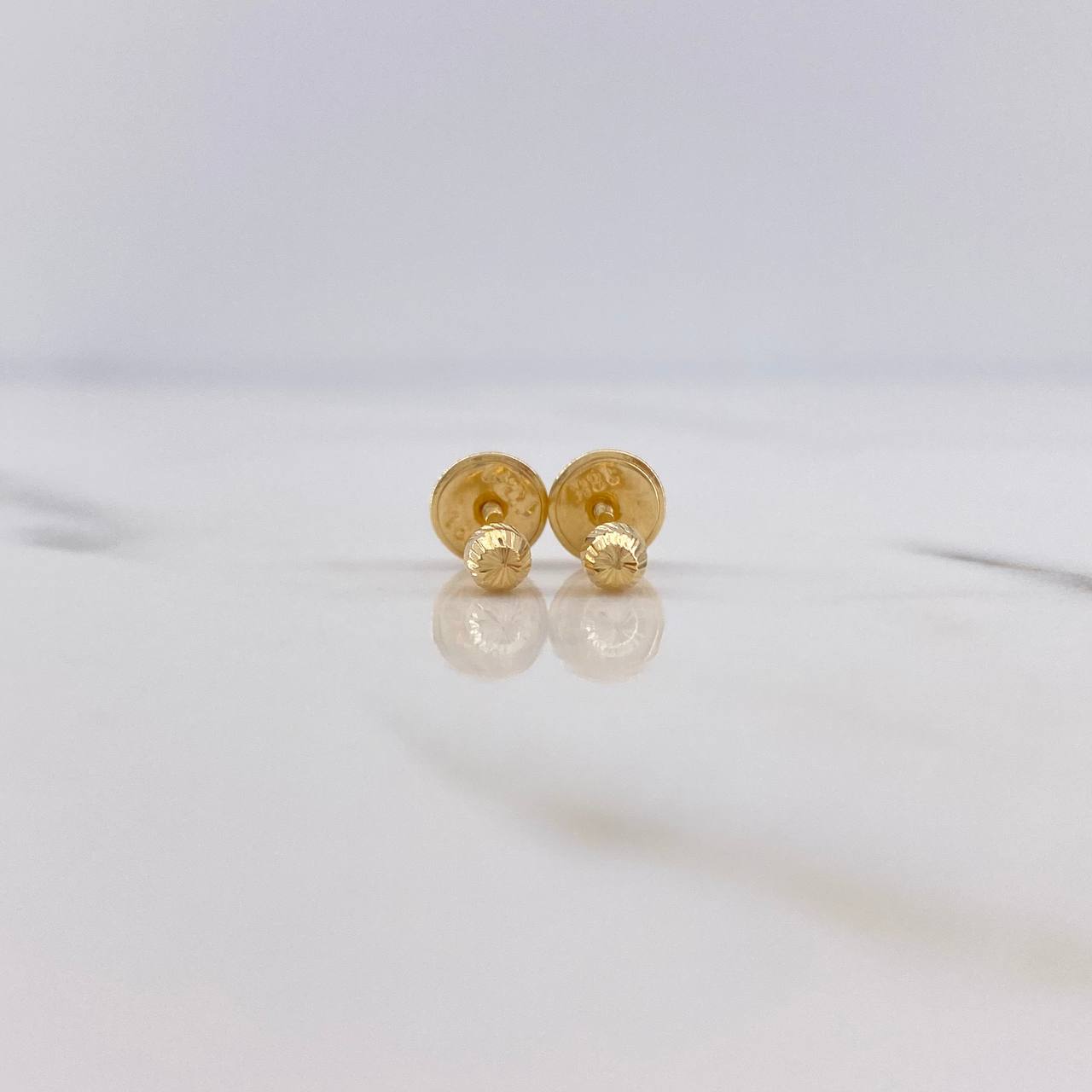 Topos Bola 0.45gr / 3mm Diamantadas Oro Amarillo 18K #