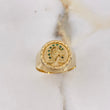 Anillo Sello Herradura Caballo 3.9gr / T9 3/4 / Circones Verdes Oro Amarillo $