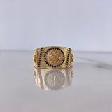 Anillo Ancla 8.15gr / T9 1/2 / Circones Negros Oro Amarillo $
