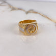 Anillo Correa Corona 11.15gr / T10 1/2 / Cuadrado Dos Oros Amarillo Blanco $