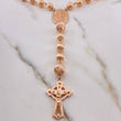 Rosario Virgen Milagrosa 44.2gr / 70cm / 8mm-10mm Bolas Diamantadas Oro Rosa $