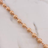 Rosario Virgen Milagrosa 44.2gr / 70cm / 8mm-10mm Bolas Diamantadas Oro Rosa $