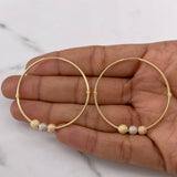 Candongas Aro  2.9gr / 4.3cm / 5mm Bolas Diamantadas Tres Oros &