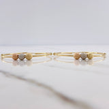Candongas Aro  2.9gr / 4.3cm / 5mm Bolas Diamantadas Tres Oros &