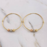 Candongas Aro  2.9gr / 4.3cm / 5mm Bolas Diamantadas Tres Oros &