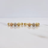 Candongas Mini Aro 1.35gr / 1.7cm / 3mm Bolas Diamantadas Tres Oros $