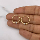 Candongas Mini Aro 1.35gr / 1.7cm / 3mm Bolas Diamantadas Tres Oros $