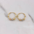 Candongas Mini Aro 1.35gr / 1.7cm / 3mm Bolas Diamantadas Tres Oros $