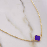 Cadena Aro Seguido Trebol 2.8gr / 1cm / 45mm Negro Morado Electroestatico Oro Amarillo &