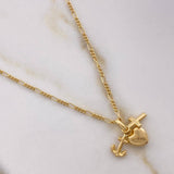 Cadena Figaro 1.45gr 45cm + Dije Tres Gracias 0.6gr 1.5cm / Oro Amarillo (Oferta) $