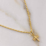 Cadena Lazo 0.9gr 50cm + Dije Libelula 0.3gr 1.5cm / Oro Amarillo (Oferta) &