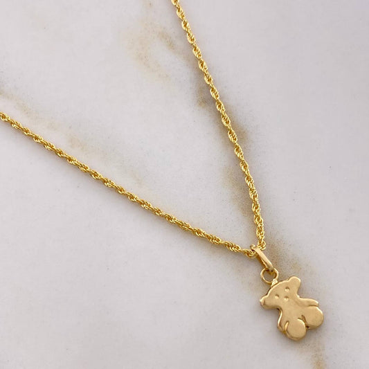 Cadena Lazo 0.9gr 50cm + Dije Oso TS 0.3gr 1.5cm / Oro Amarillo (Oferta) &