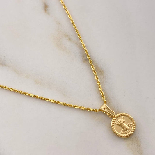 Cadena Lazo 0.9gr 50cm + Dije Medalla Divino Niño 0.45gr 1.7cm / Oro Amarillo (Oferta) &