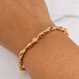 Pulso Rustico Tornillo 14.25gr / 17cm / 5mm Circones Fucsias Oro Rosa $