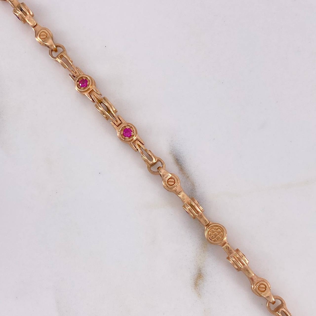 Pulso Rustico Tornillo 14.25gr / 17cm / 5mm Circones Fucsias Oro Rosa $
