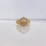 Anillo Corona 5.75gr / T10 / Circones Blancos Oro Amarillo $