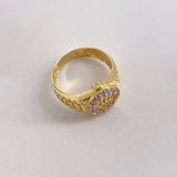 Anillo Corona 5.75gr / T10 / Circones Blancos Oro Amarillo $