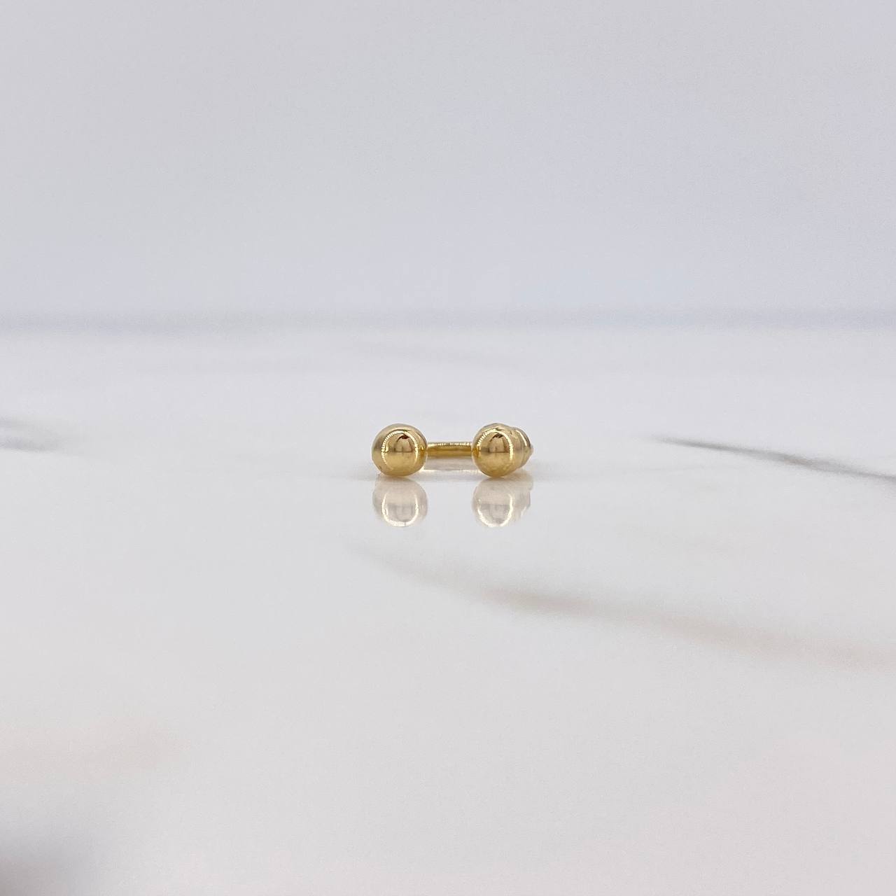 Piercing Curvo 0.4gr / 1cm / 3mm Bola Rosca Oro Amarillo (Joya) $
