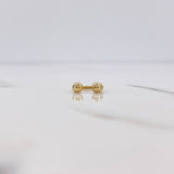 Piercing Curvo 0.4gr / 1cm / 3mm Bola Rosca Oro Amarillo (Joya) $