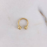 Piercing Curvo 0.4gr / 1cm / 3mm Bola Rosca Oro Amarillo (Joya) $