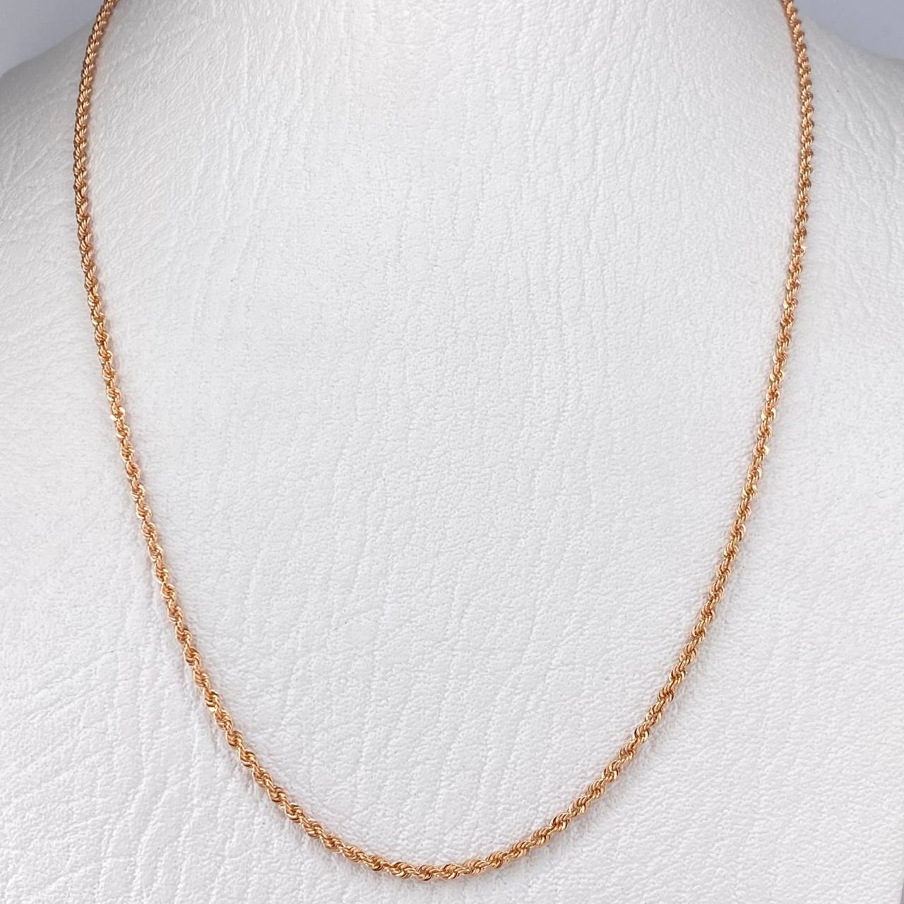 Cadena Lazo 2.4gr / 50cm / 2mm Dos Oros Amarillo Rosa +3 18K $