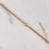 Cadena Lazo 2.4gr / 50cm / 2mm Dos Oros Amarillo Rosa +3 18K $