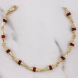Pulso Dubai 3.5gr / 19cm / 4mm Cauchos Negros Rojos  Oro Amarillo 18K $