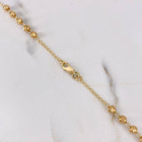 Rosario Virgen Milagrosa 12.5gr / 60cm / 4mm Bola Diamantada Oro Amarillo 18K $