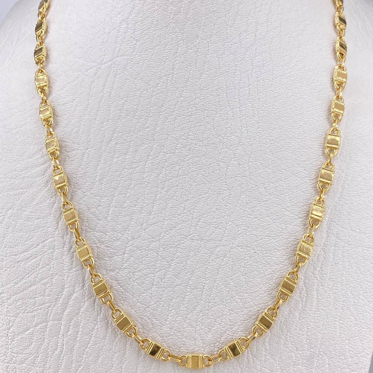 Cadena Rustica 12.95gr / 55cm / 4.9mm Barril Plano Oro Amarillo 18K $
