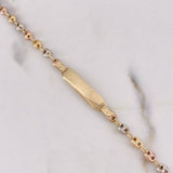 Pulso Bebé GC 1.75gr / 13cm / 4.8mm Placa Rectangular Curva Lisa Tres Oros 18K $