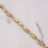 Cadena Rustica Tornillo 13gr / 60cm / 5.2mm Dos Oros Amarillo Rosa 18K $