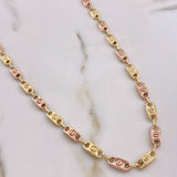 Cadena Rustica Tornillo 13gr / 60cm / 5.2mm Dos Oros Amarillo Rosa 18K $