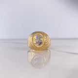 Anillo Sello Signo Peso 3.75gr / T11 1/2 / Dos Oros Amarillo Blanco $