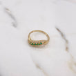 Anillo Banda 2.45gr / T7 / Circones Blancos Verdes Oro Amarillo 18K $