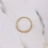 Anillo Argolla Churumbela 0.95gr / T8 1/2 / Circones Blancos Oro Amarillo 18K $