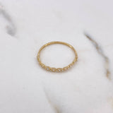 Anillo Argolla Churumbela 0.95gr / T8 1/2 / Circones Blancos Oro Amarillo 18K $