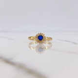 Anillo Halo 2.45gr / T7 / Circones Blancos Azul Oro Amarillo 18K $