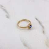 Anillo Halo 2.45gr / T7 / Circones Blancos Azul Oro Amarillo 18K $